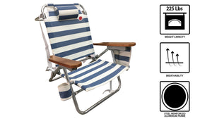BACKORDERED - OmniCore Designs Premium 5-Position Lay Flat Beach Chair (2-pack)