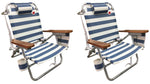 OmniCore Designs Premium 5-Position Lay Flat Beach Chair (2-pack)