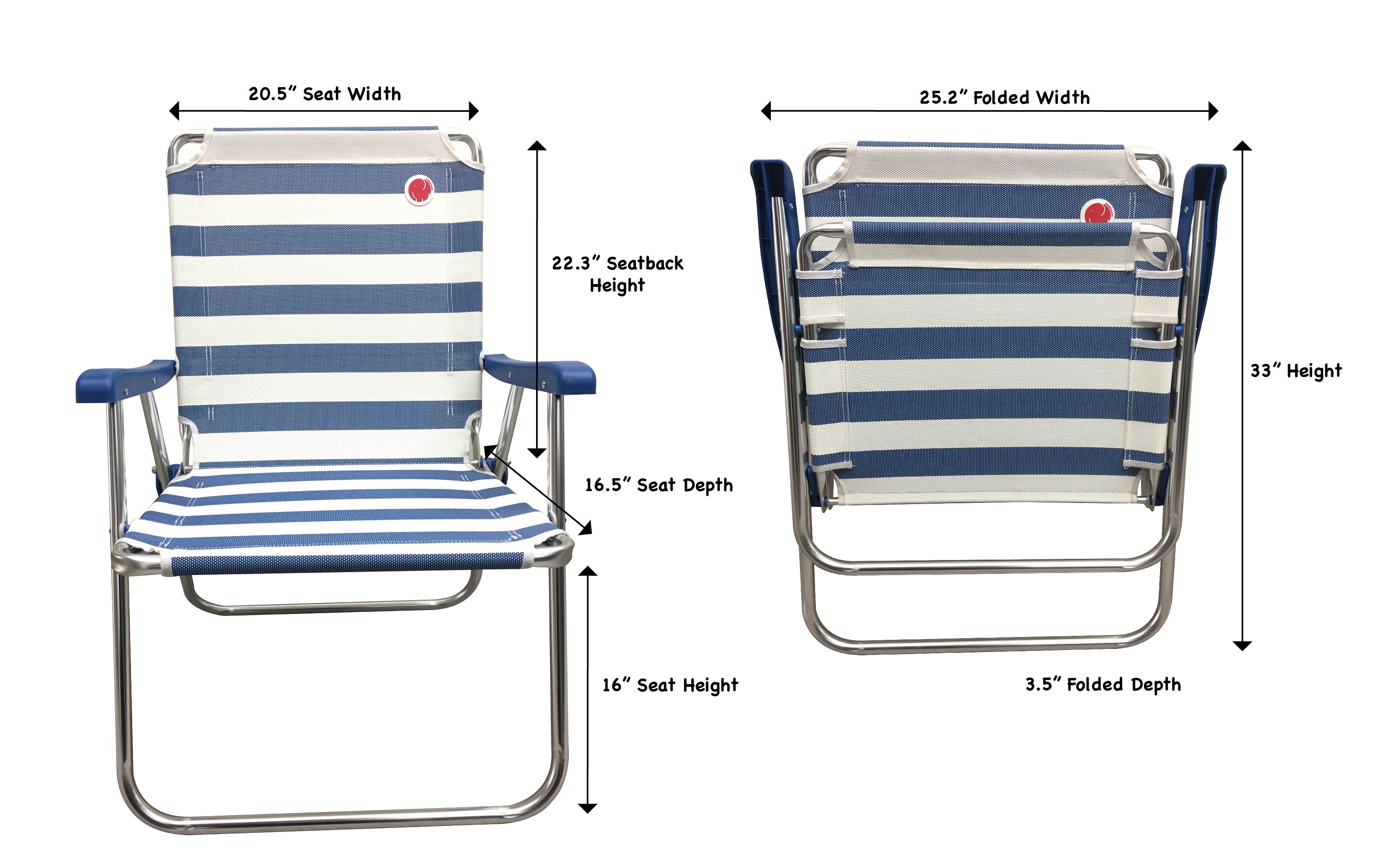 OmniCore Designs New Standard Folding Camp/Lawn Chair (2 Pack)